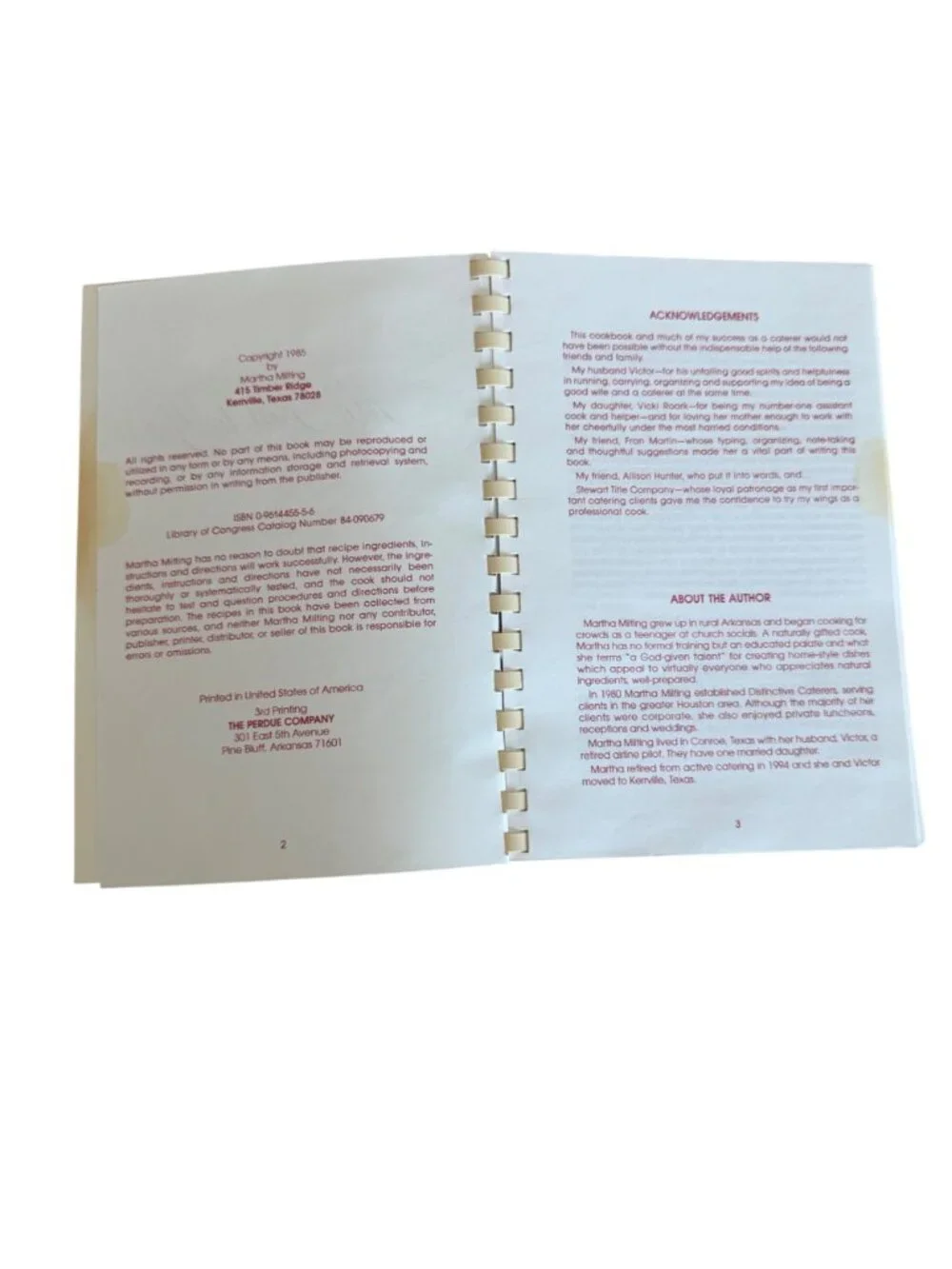 My Best To You Cookbook Martha Milting Southern Conroe Texas Recipes 1985 GBC